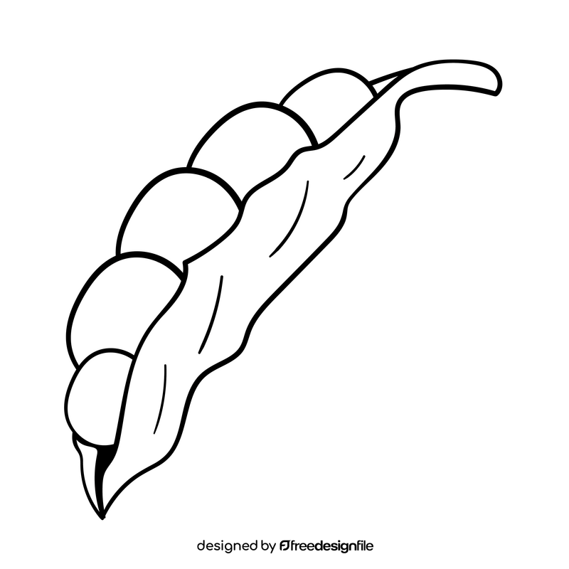 Pea cartoon drawing black and white clipart