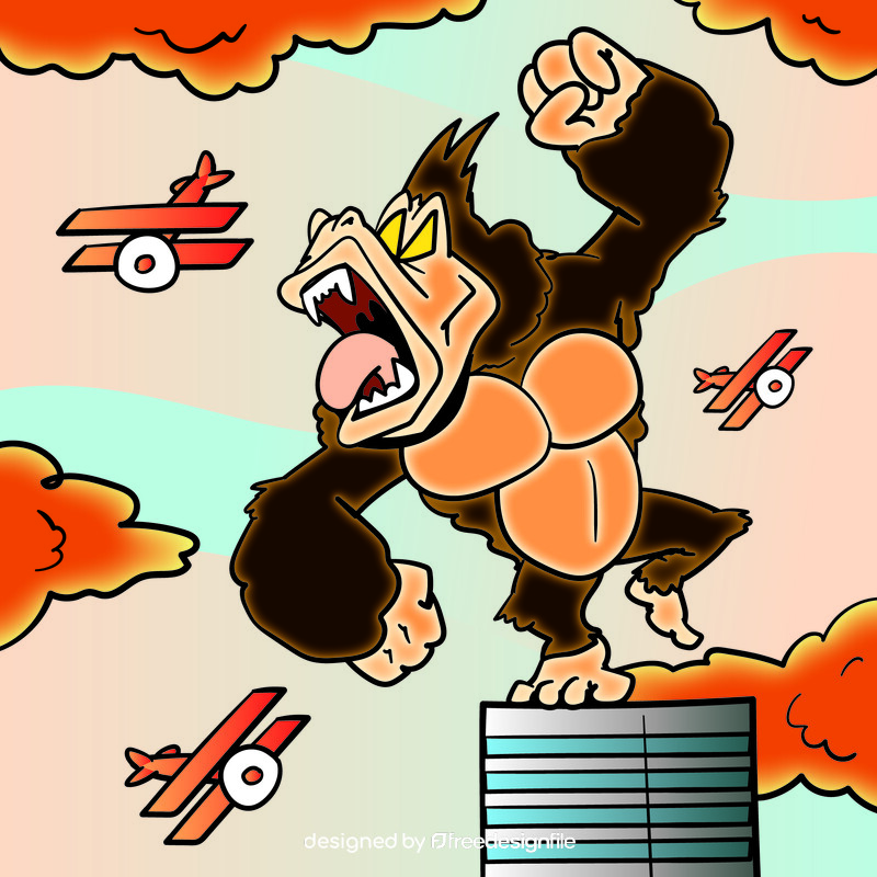 King Kong cartoon vector