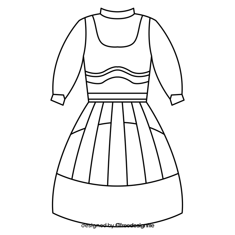Portuguese national dress black and white clipart