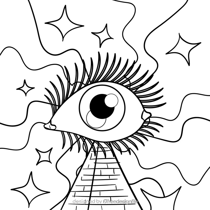 Eyelash cartoon drawing black and white vector