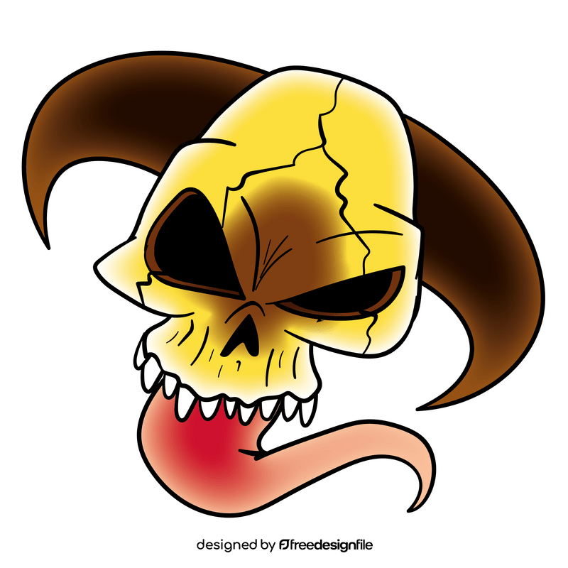 Evil Skull cartoon clipart