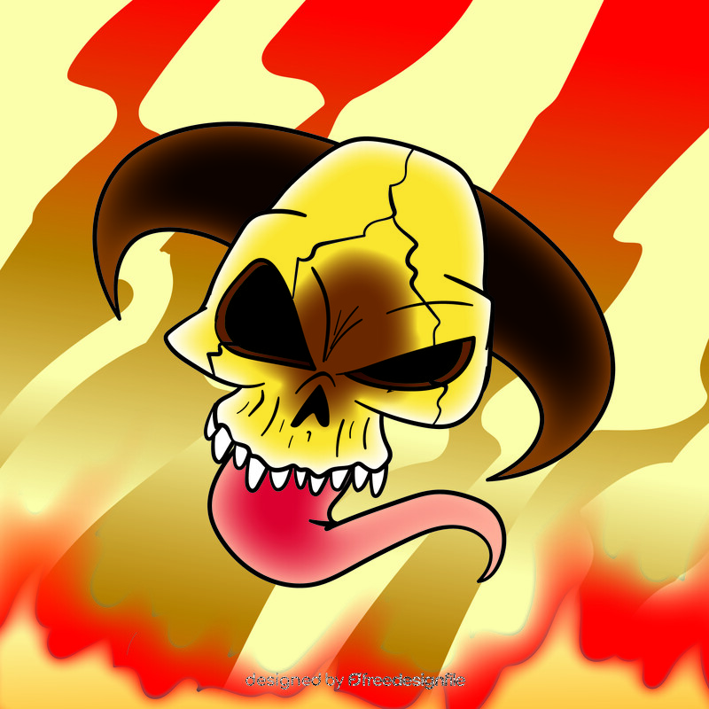 Evil Skull cartoon vector