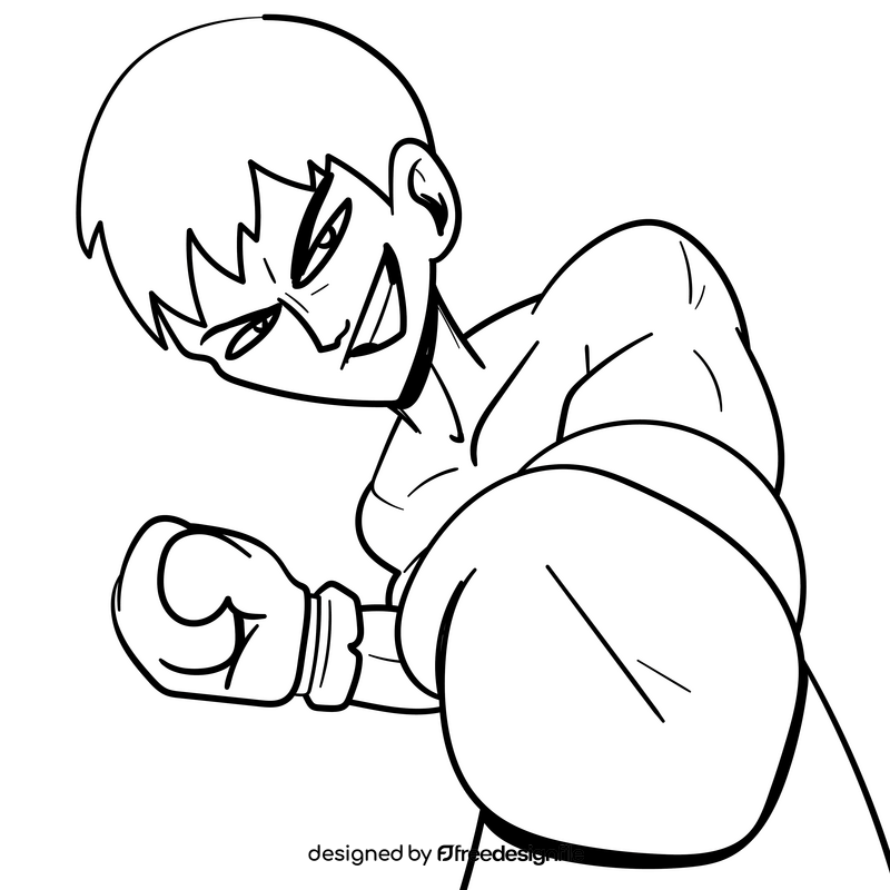 Boxing gloves cartoon drawing black and white clipart