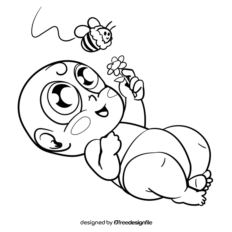 Baby Bonus cartoon drawing black and white clipart