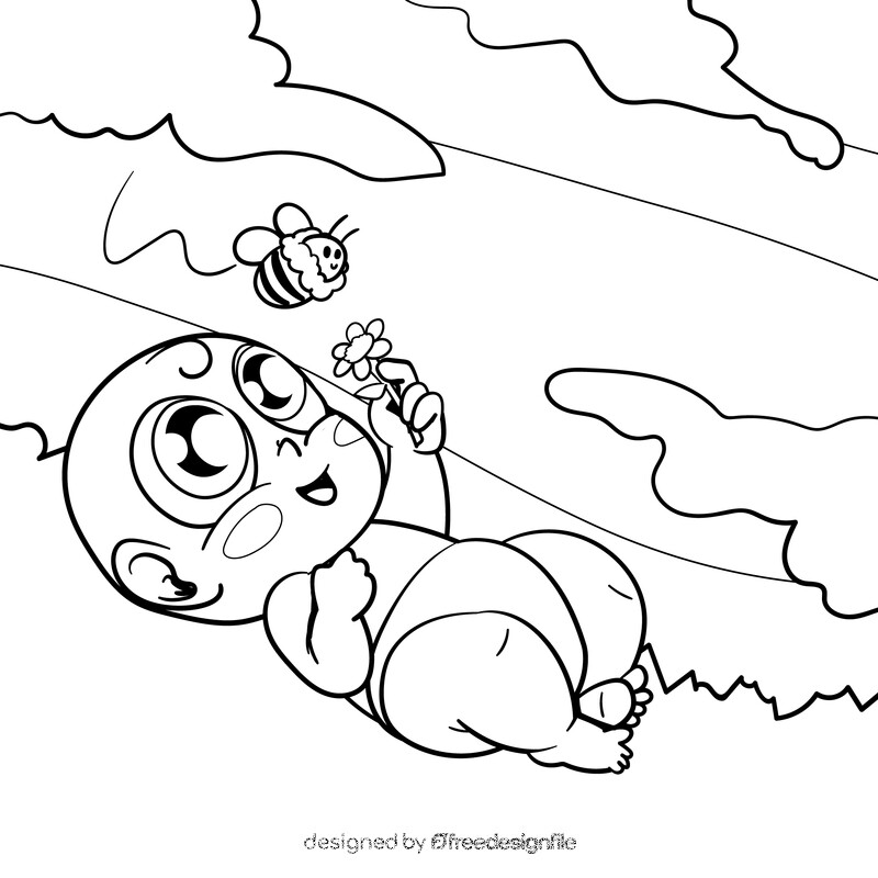 Baby Bonus cartoon drawing black and white vector