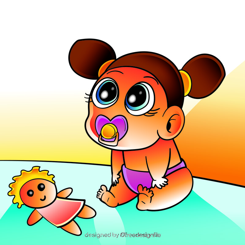 Baby girl cartoon vector