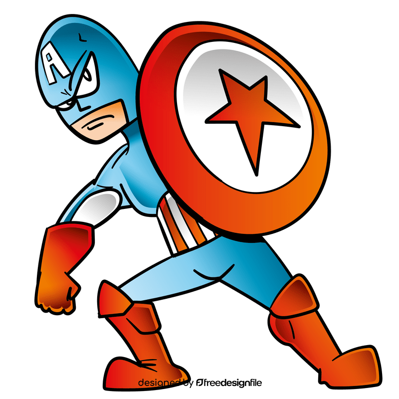 Captain America cartoon clipart