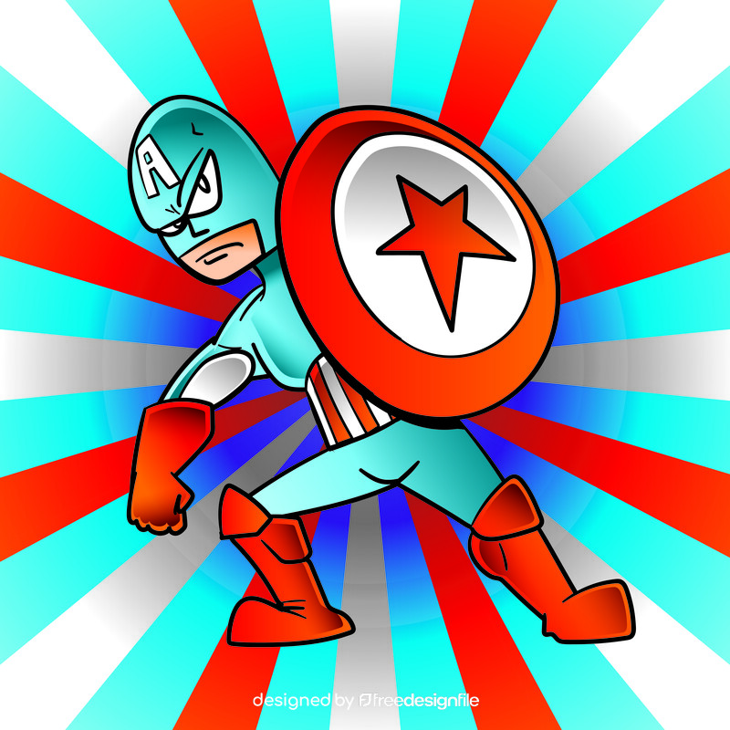 Captain America cartoon vector