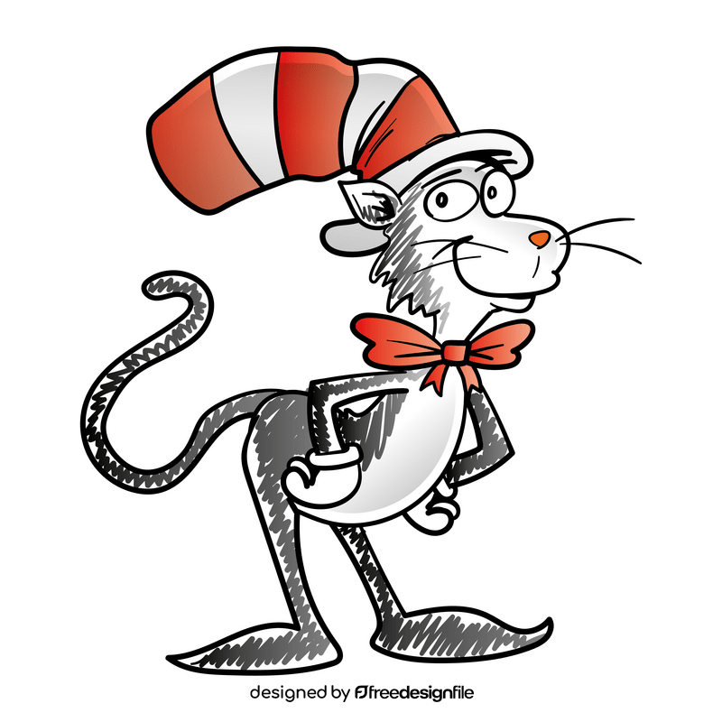 Cat In The Hat cartoon clipart