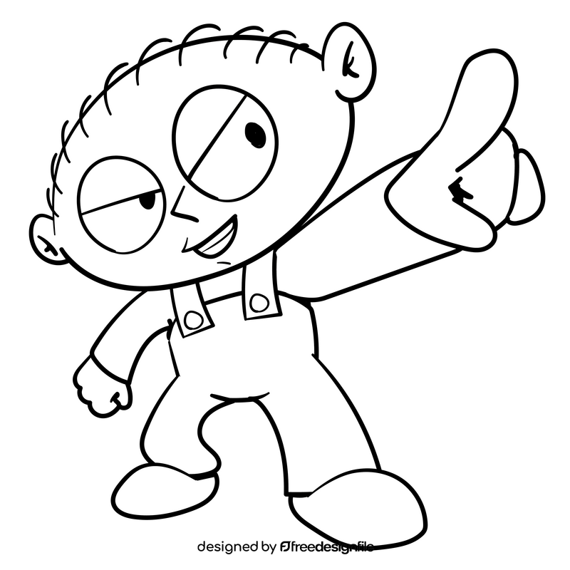 Family Guy cartoon drawing black and white clipart