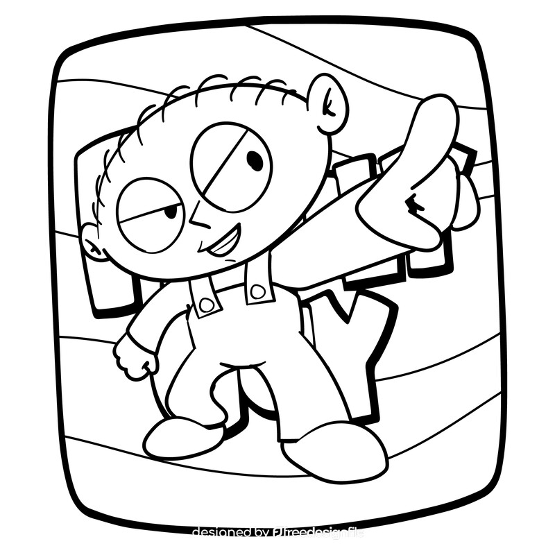 Family Guy cartoon drawing black and white vector