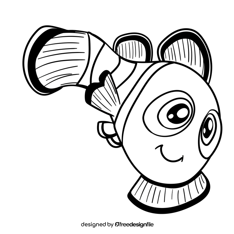 Finding Nemo cartoon drawing black and white clipart