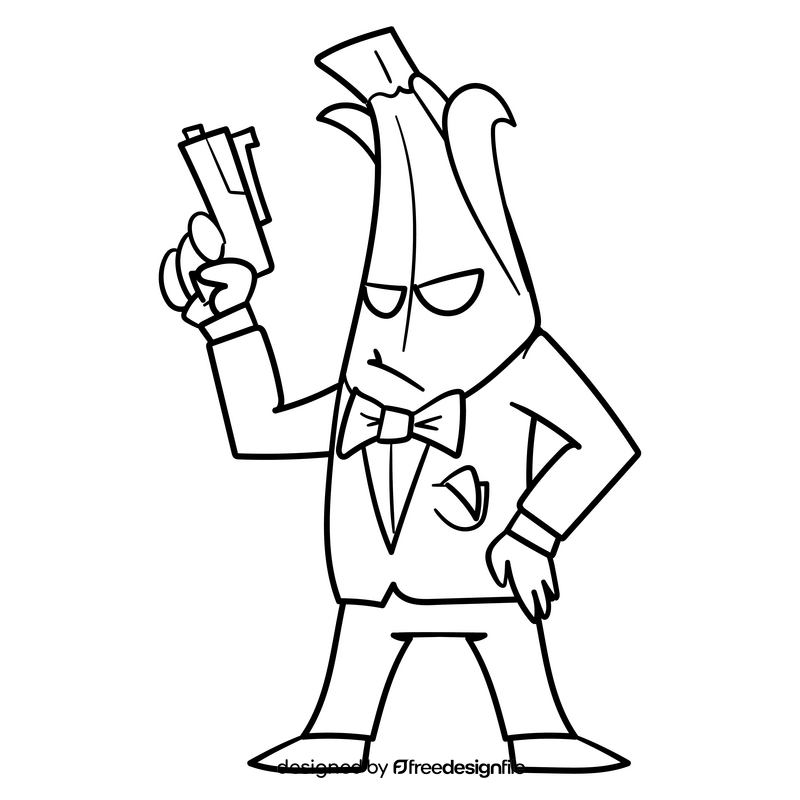 Fortnite cartoon drawing black and white clipart