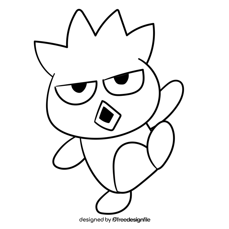 Hello Kitty cartoon drawing black and white clipart