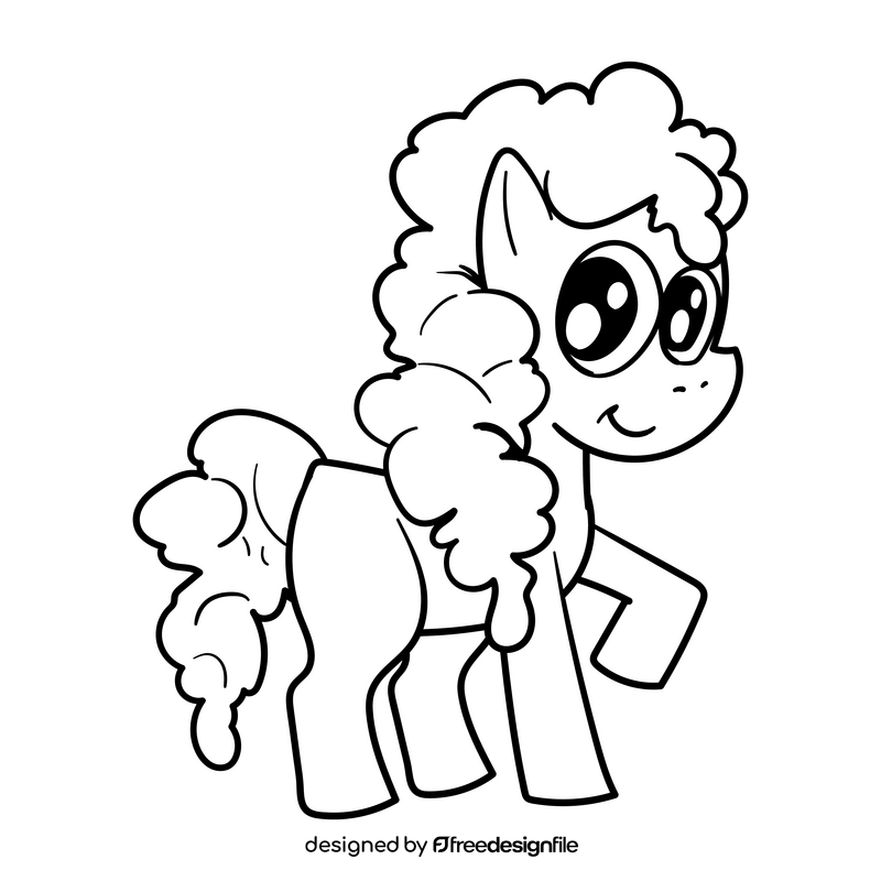 My Little Pony cartoon drawing black and white clipart