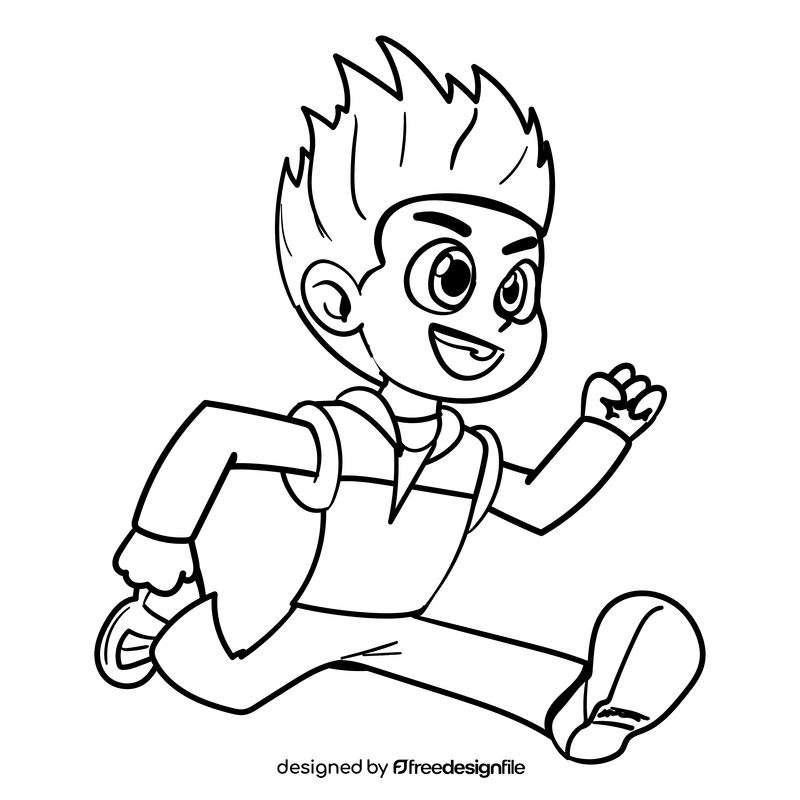 Paw Patrol cartoon drawing black and white clipart