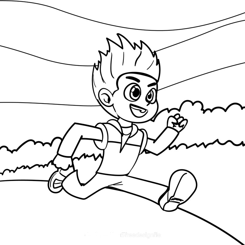 Paw Patrol cartoon drawing black and white vector