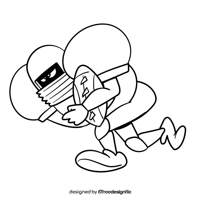 Super Bowl cartoon drawing black and white clipart