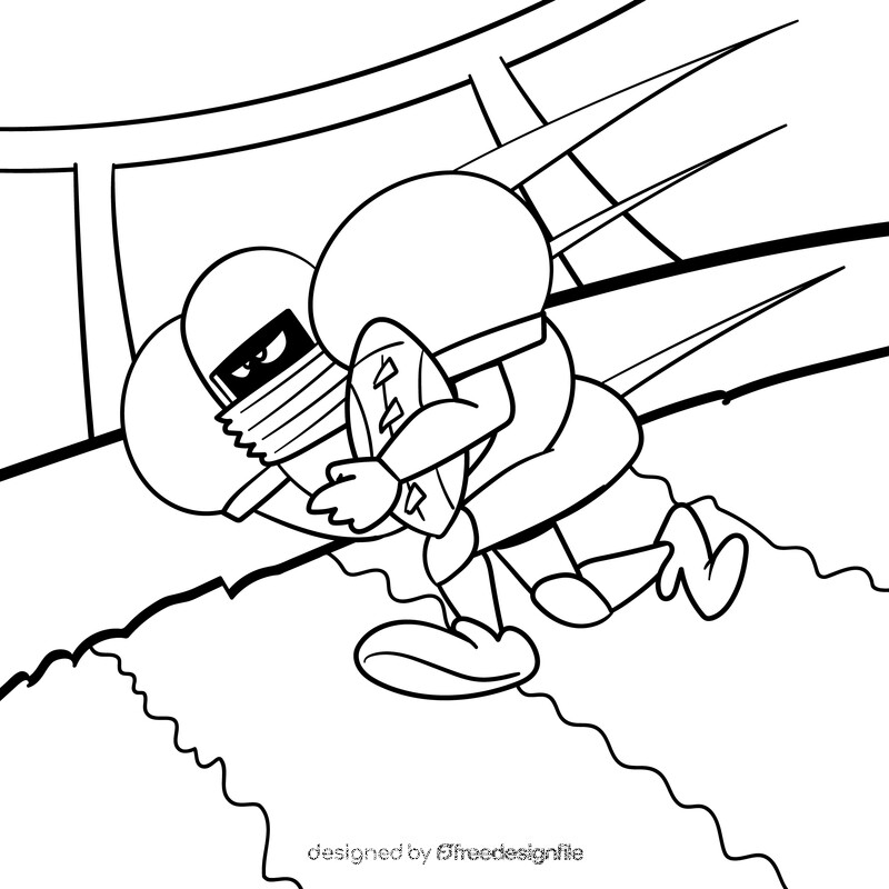 Super Bowl cartoon drawing black and white vector