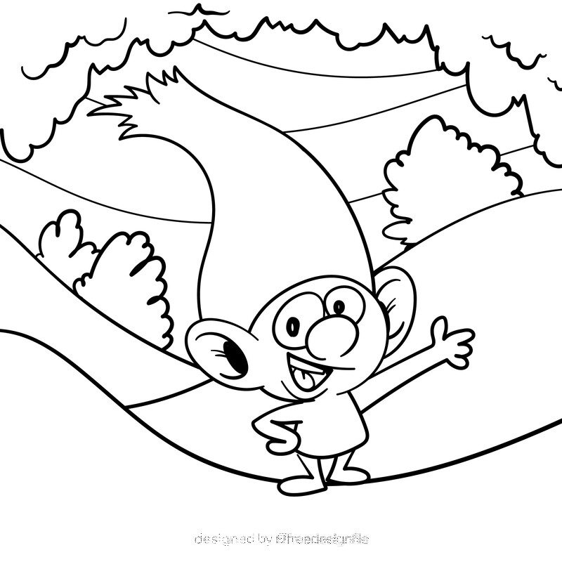 Trolls cartoon drawing black and white vector