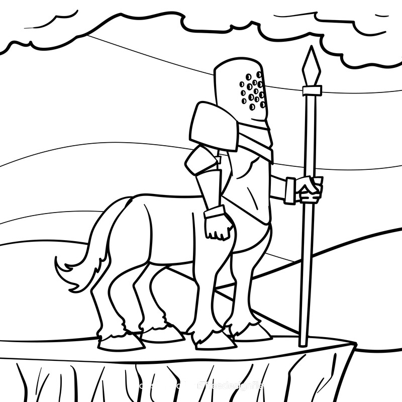 Centaur cartoon drawing black and white vector