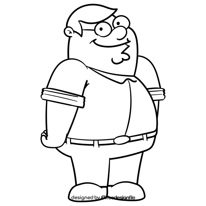 Griffin cartoon drawing black and white clipart