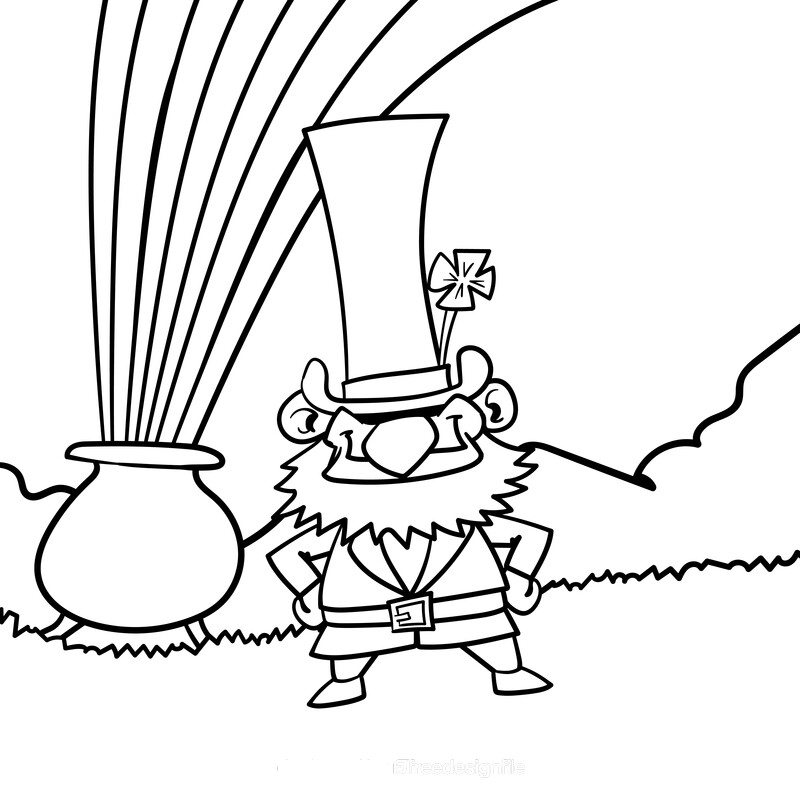 Leprechaun cartoon drawing black and white vector