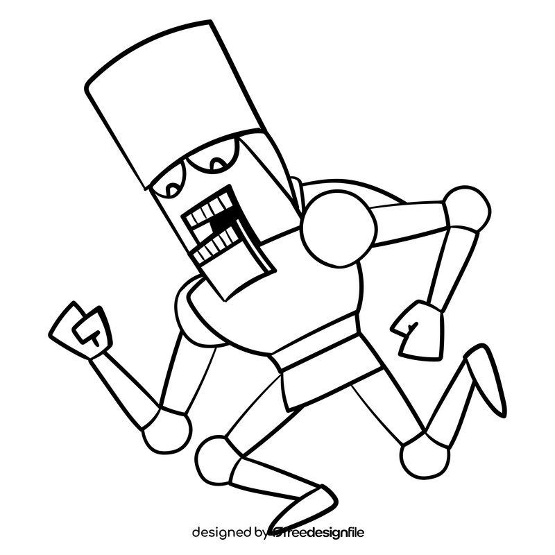 Nutcracker cartoon drawing black and white clipart