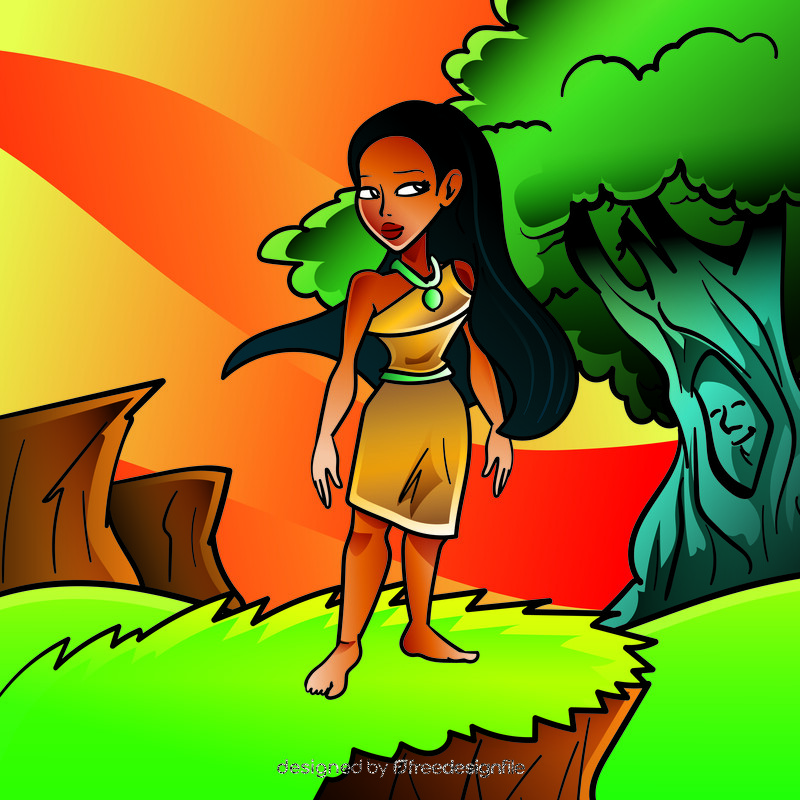 Pocahontas cartoon vector