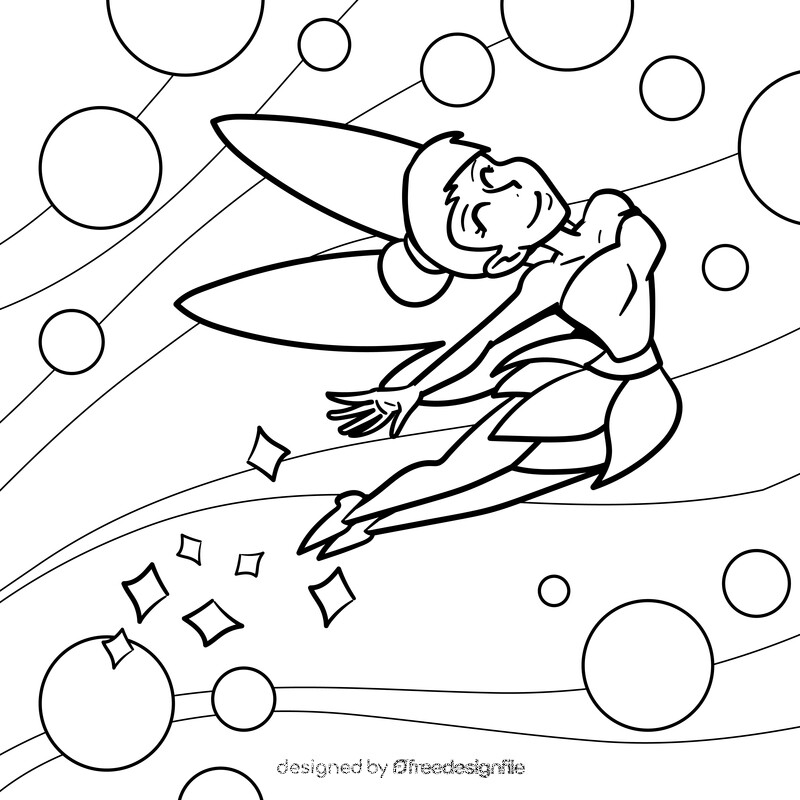 Tinkerbell cartoon drawing black and white vector