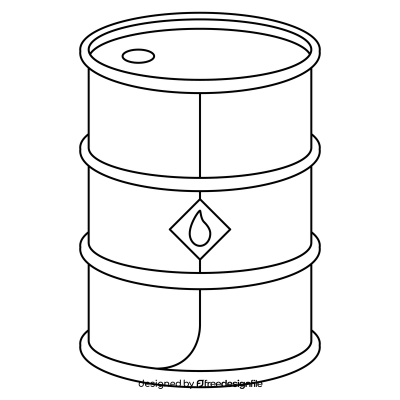 Oil barrel black and white clipart