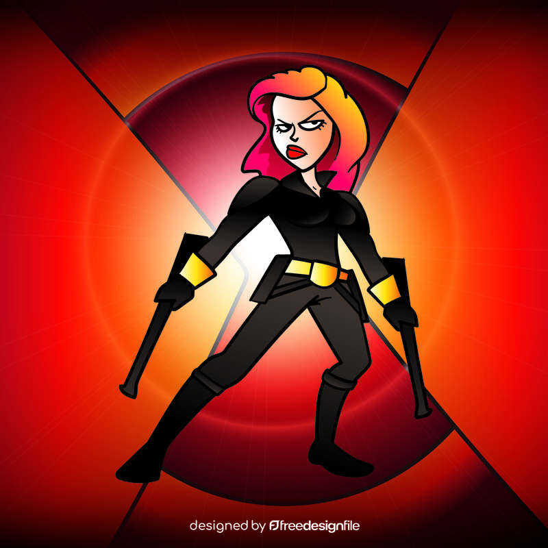 Black widow cartoon vector