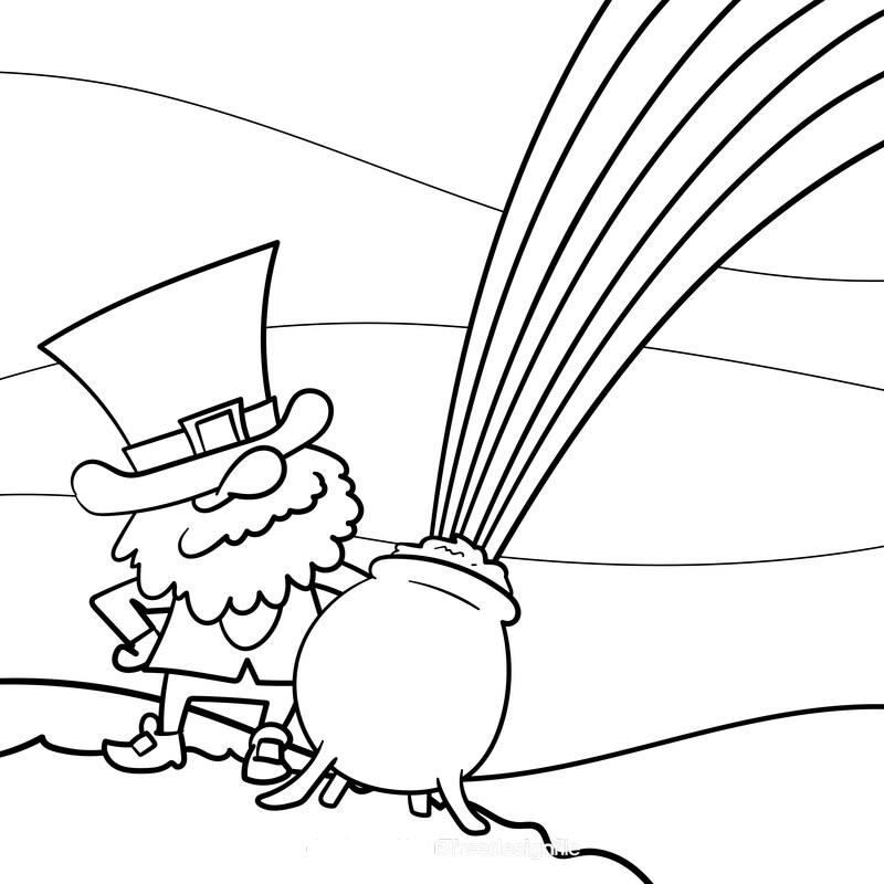 Leprechaun cartoon drawing black and white vector