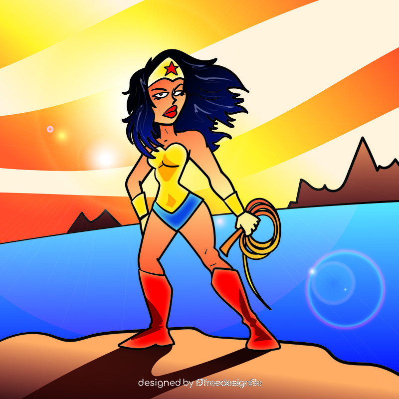 Wonder woman cartoon vector