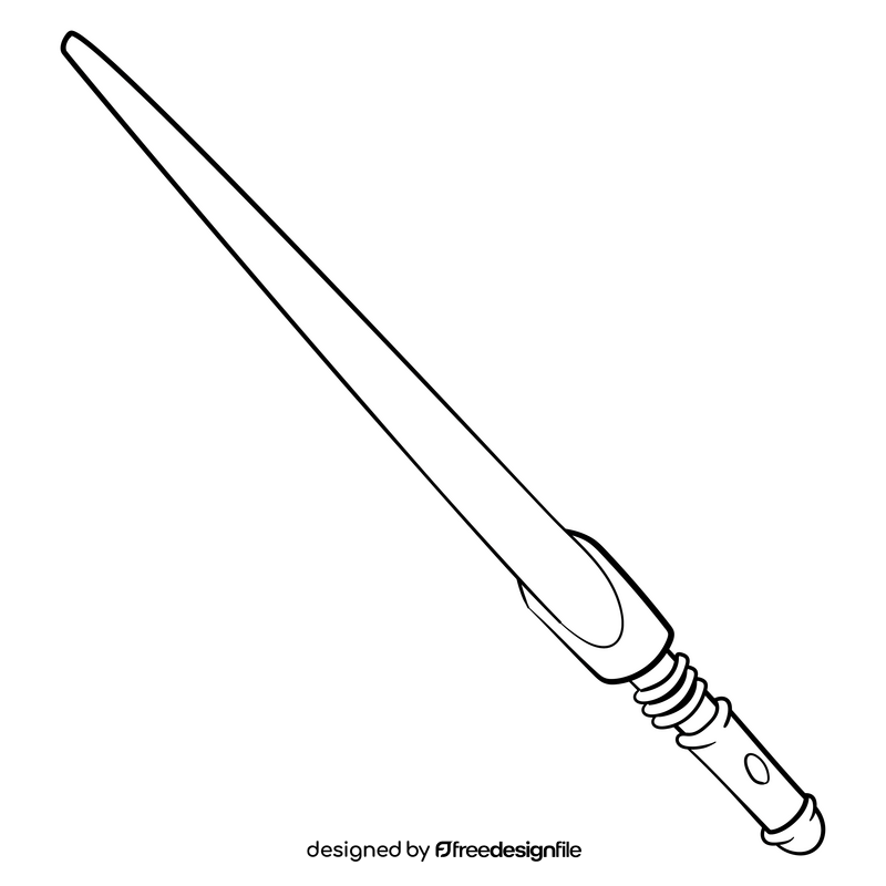 Lightsaber cartoon drawing black and white clipart