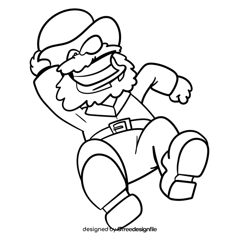 Leprechaun cartoon drawing black and white clipart