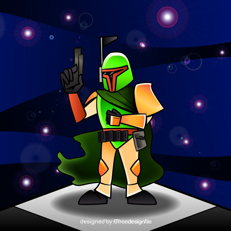 Boba fett cartoon vector