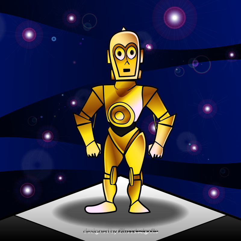 C3po cartoon vector