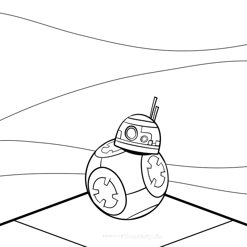 Bb8 cartoon drawing black and white vector