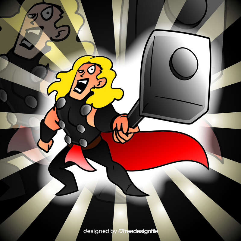 Thor cartoon vector