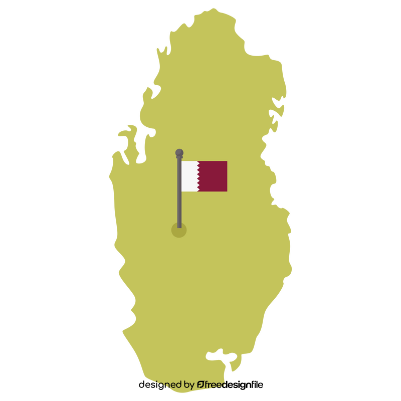 Qatar map and flag clipart