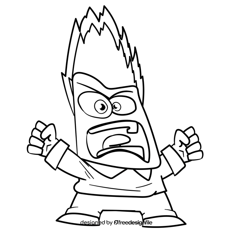 Sperimental cartoon drawing black and white clipart