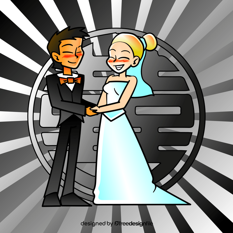 Bride and groom cartoon vector