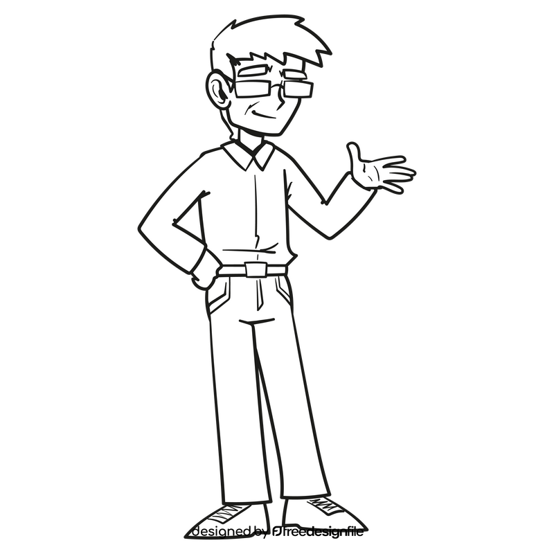 Husband cartoon drawing black and white clipart