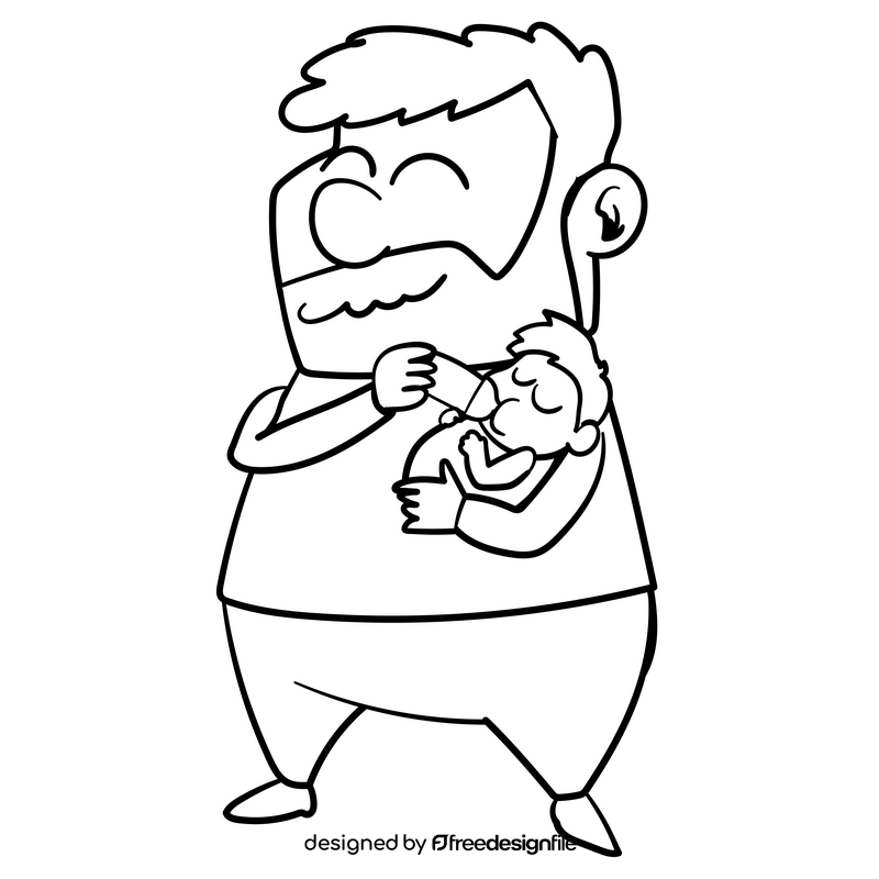 Husband cartoon drawing black and white clipart