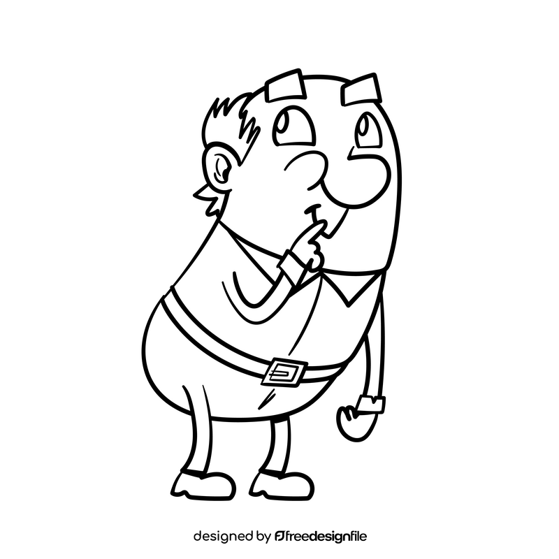 Uncle cartoon drawing black and white clipart