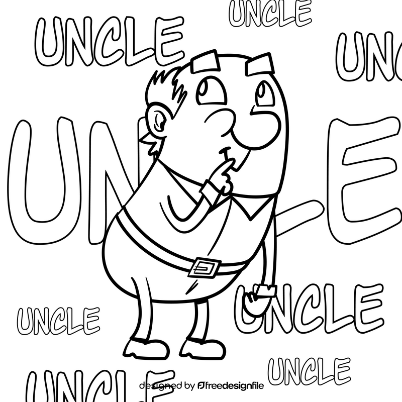 Uncle cartoon drawing black and white vector