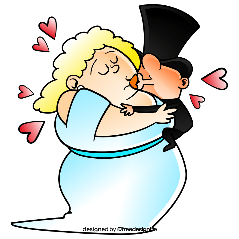 Bride and groom cartoon clipart