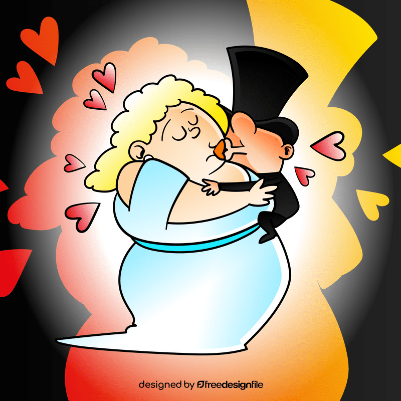 Bride and groom cartoon vector