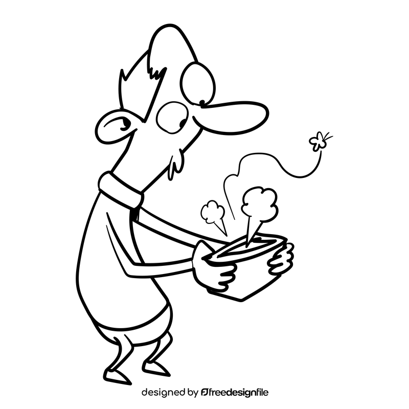 Husband cartoon drawing black and white clipart